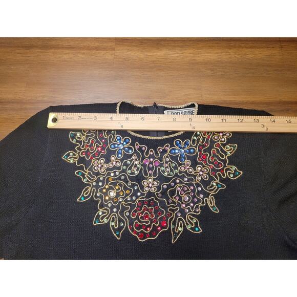 VTG Don Sayres Santana Knit Dress Size 4P (Wool‑Blend, Rhinestone Details) USA - Picture 10 of 14